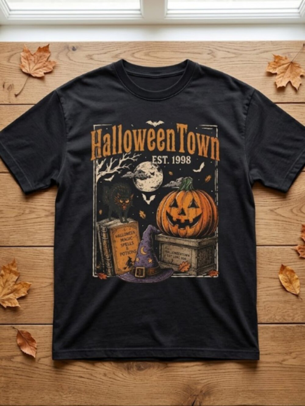 halloween Town oversized  Tee balck Unisex t shirt